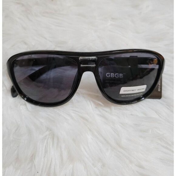 Geoffrey Beene sunglasses Bridge Round Aviator Black New - Picture 4 of 4